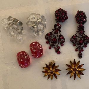 Pierced crystal earrings